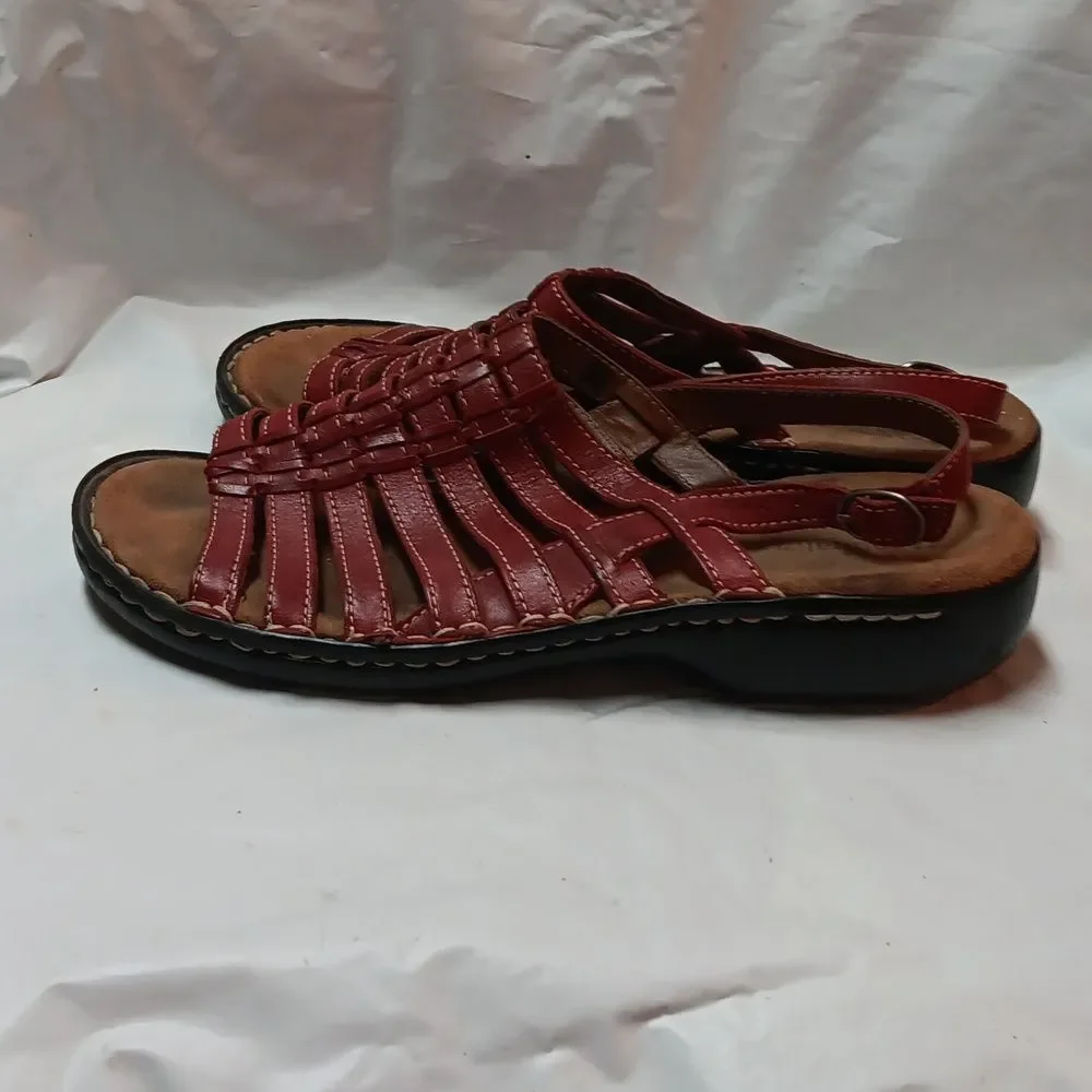 Naturalizer Comfort Women's Cinnamon Brown Hook And Loop Sandals Size 8.5M